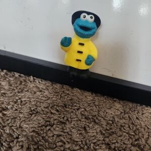 Vintage JHP Sesame Street Firefighter Cookie Monster 2" Collectible Figure